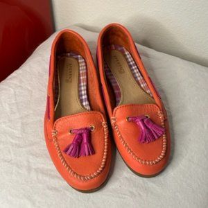 Sperry Orange and Pink Loafers